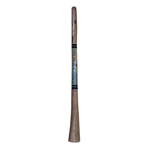 Eucalyptus (Ironbark) Handpainted Didgeridoo (1.38m) - Flared End with Brolga (Green)