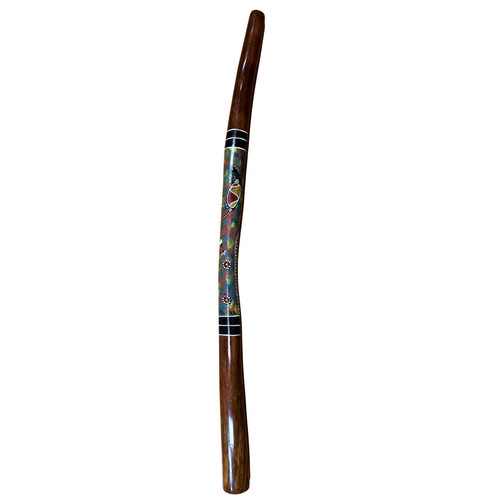 Eucalyptus (Ironbark) Handpainted Didgeridoo (1.38m) - Kangaroo (Browns/Greens)