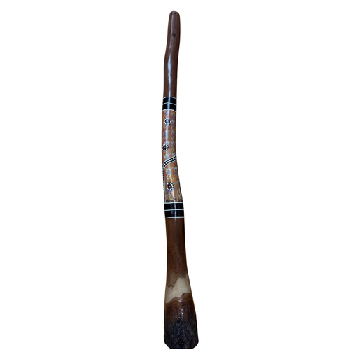 Eucalyptus (Boxwood) handpainted Didgeridoo (1.26M) Kangaroo (Orange)