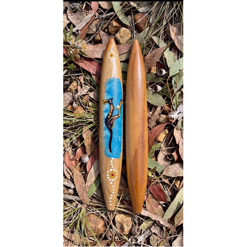 Skeenarang Booma - Bloodwood handpainted Music Sticks [30cm] - Blue Kangaroo