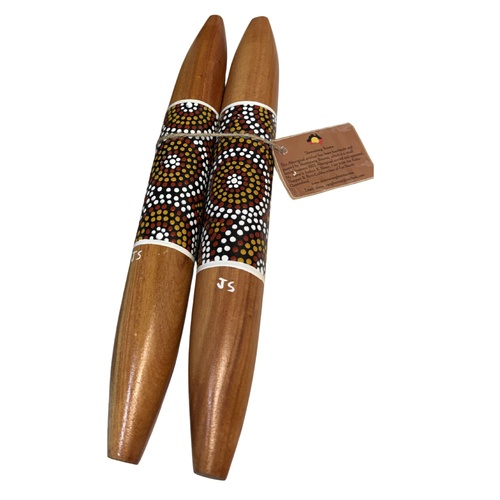Traditional - Skeenarang Booma - Bloodwood handpainted Music Sticks [30cm] 