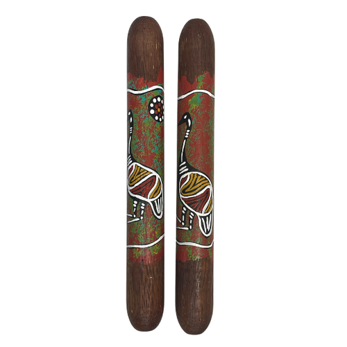 Dreamtime Kullilla-Art Contemporary Aboriginal SMALL Music/Clapping Sticks (Single Pair) [20cm]