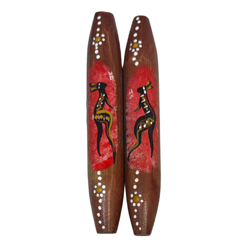 KIDS handpainted Music Sticks [16cm] - Kangaroo - Skeenarang Booma