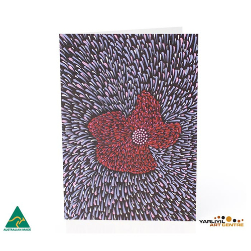 Yarliyil Aboriginal Art Recycled Giftcard/Env - Sturts Desert Rose