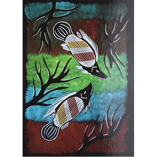 2 Fish - POSTCARD - Dreamtime Kullilla Aboriginal Art