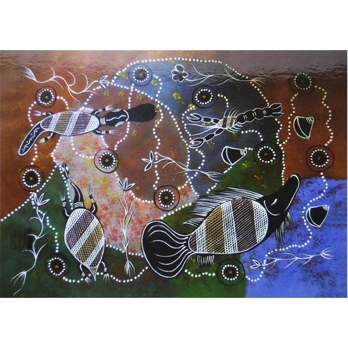 Animals of our Waterways - POSTCARD - Dreamtime Kullilla Aboriginal Art