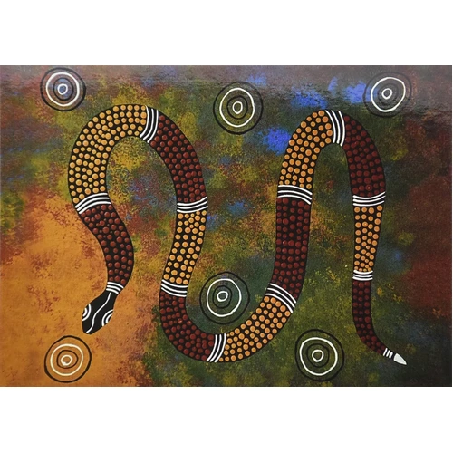 Rainbow Snake - POSTCARD - Dreamtime Kullilla Aboriginal Art 