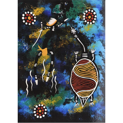 Turtle Dance - POSTCARD - Dreamtime Kullilla Aboriginal Art