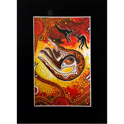 Ready-to-Frame Aboriginal Art Print (15cm x 20cm) - Kangaroo