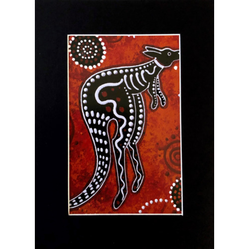 Ready-to-Frame Aboriginal Art Print (15cm x 20cm) - Kangaroo
