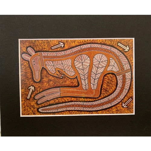 Murra Wolka Read-to-Frame Aboriginal Art Print (25cm x 21cm) - Kangaroo