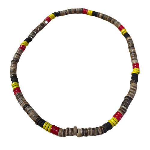 Aboriginal Stretch Necklace - 3 Colour Wooden Bead