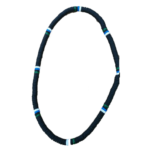 Torres Strait Island Stretch Necklace - Black 4 Colour Wooden Bead