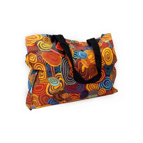 Jijaka Aboriginal Dot Art Canvas Bag - Firestones