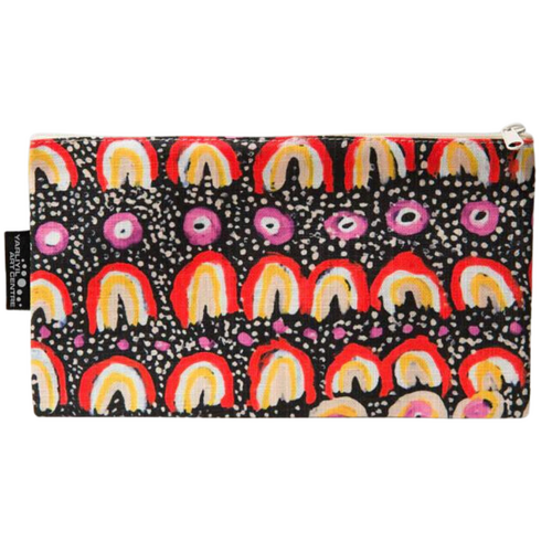 Yarliyil Aboriginal Art Cotton Zip Bag - Sand Dunes