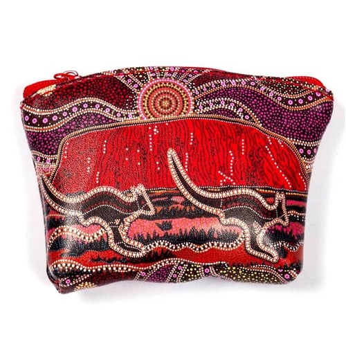 Leather Coin Purse/Keychain (12cm x 9cm) - Uluru