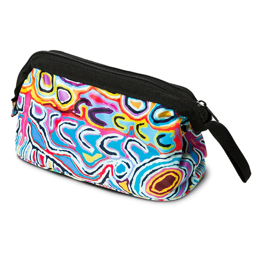 Warlukurlangu Aboriginal Art Cosmetic Bag - Mina Mina Dreaming