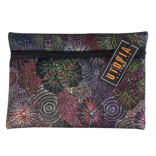 Utopia Aboriginal Zipped Neoprene Pencil Case - Awelye (Sugarbag)