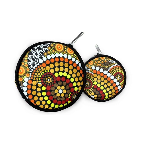 Bunabiri Aboriginal Art Round Coin Purse - Colours of the Land