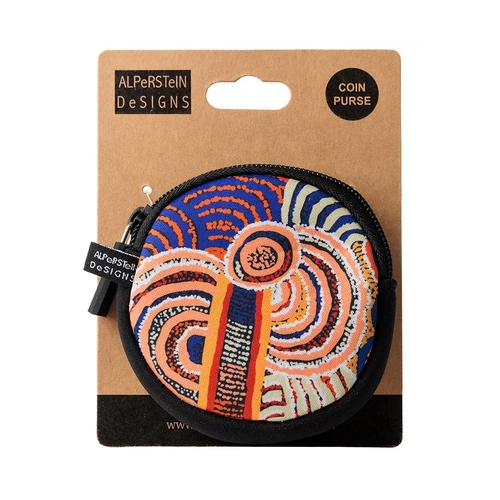  Mulga Country Neoprene Round Coin Purse - Papulankutja Aboriginal Art