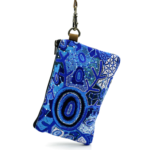 Better World Aboriginal Art Cotton/Canvas Digital Pouch (20cm x 12cm) - Pikilyi