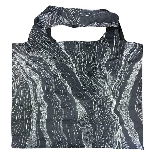 Utopia Aboriginal Art Reusable Nylon Folding Shopping Bag - Country