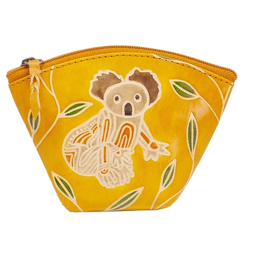 Gumleaf Guardian - Diwana Dreaming Genuine Curved Leather Coin Purse (11cm x 7.5cm)