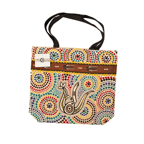 Muralappi Journey Cotton Canvas Shopping Bag (41cmx35cm) - Desert Kangaroo