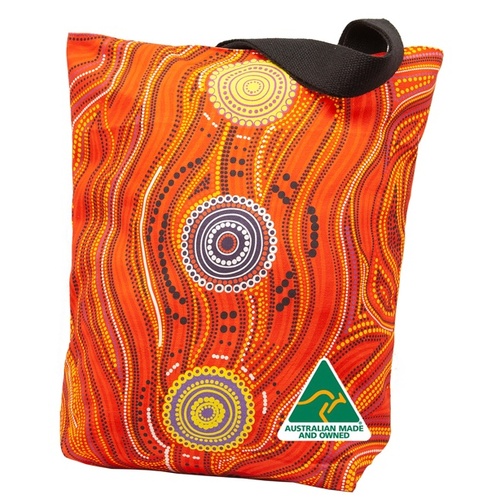 Muralappi Journey AUS MADE 100% Cotton Canvas Tote Bag [36cm x 39cm] - Desert in Bloom