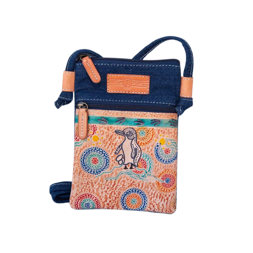 Little Penguin "Hippie" Bag [13 X 19cm] - Genuine Leather / Denim Cross Body - Muralappi Journey 
