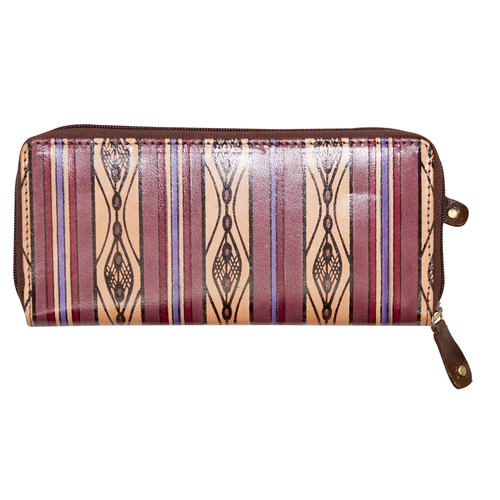 Muralappi Journey Genuine Multi Leather Travel Wallet (25cm x 15cm) - XHatch (Brown/Maroon)
