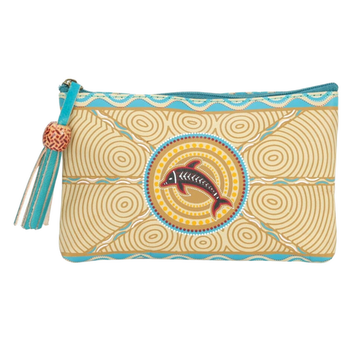 Muralappi Journey Genuine Leather Small Vanity Case (18cm x 11cm) - Dolphin