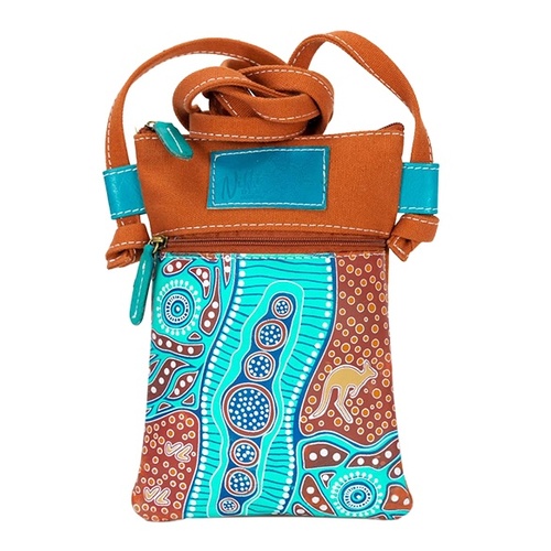 Tracks on Country - Nikki Dee Designs Genuine Leather/Copper Canvas Combination Shoulder Bag [13cm x 19cm]