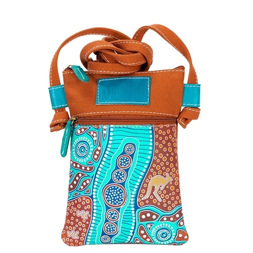 Tracks on Country [Copper] Genuine Leather/Canvas Combination Shoulder Bag [13cm x 19cm] - Nikki Dee Designs