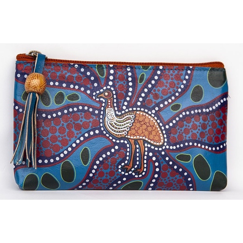 Nikki Dee Designs Genuine Leather Vanity Small Case (18cm x 11cm) - Looking for Emu Eggs