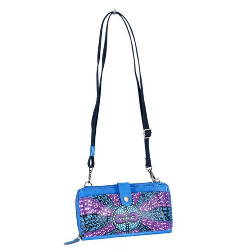 Grandmother Wildflower Genuine Hand Painted Leather Shoulder Sling Wallet - Nikki Dee Designs
