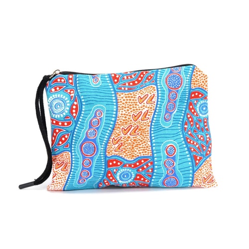 Nikki Dee Recycled Cotton Canvas Utility Pouch (22cm x 17cm) - Tracks on Country