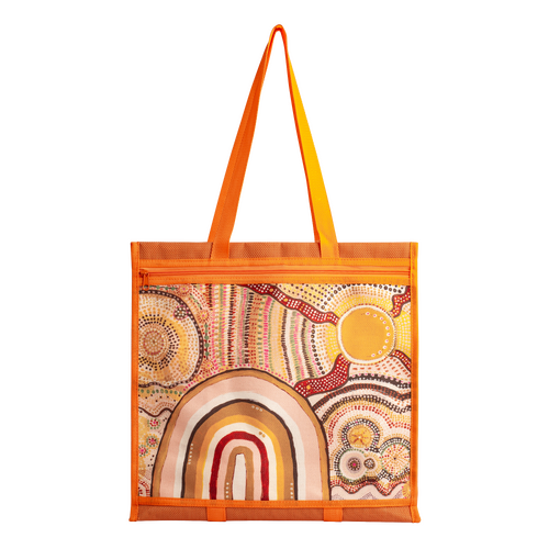 Aboriginal Art Teslin Shopping Bag (39 x 38 x 17cm) - Journeys in the Sun