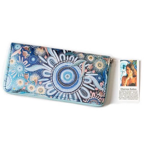 Chernee Sutton Aboriginal Art Large Zipped Wallet - Lilly Pilly