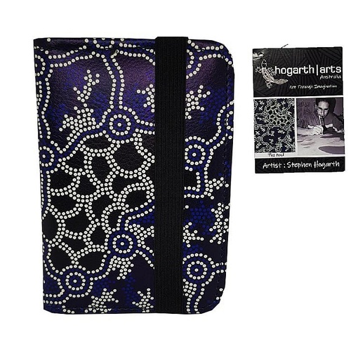 Hogarth Aboriginal Art PU Passport Holder - The Pond