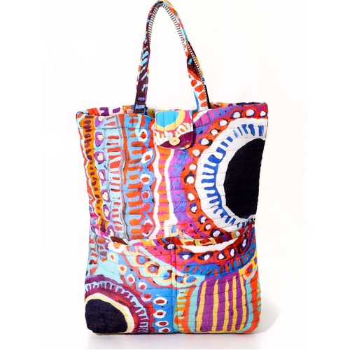 Better World Aboriginal Art Quilted Baby Bag [14x20 cm] - Two Dogs Dreaming