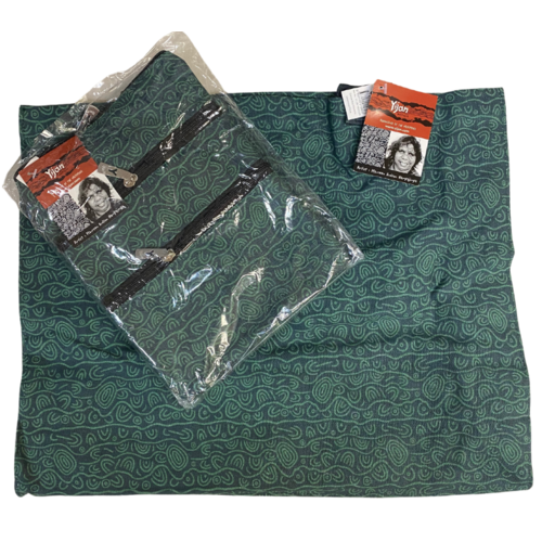 Yijan Aboriginal Art 2pce Canvas Bag Set - Women's Ceremonial Place (Green)