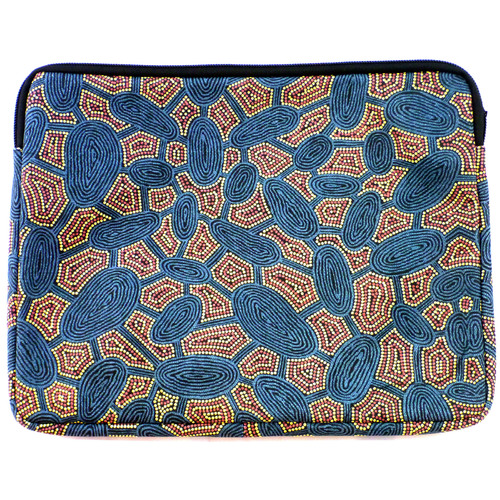 Yijan Aboriginal Art Padded Canvas iPad Tablet Sleeve - Women Travel Dreaming (Slate)