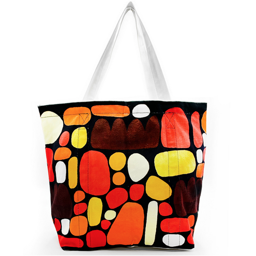 Better World Aboriginal Art Large Cotton Canvas Tote Bag - Puli