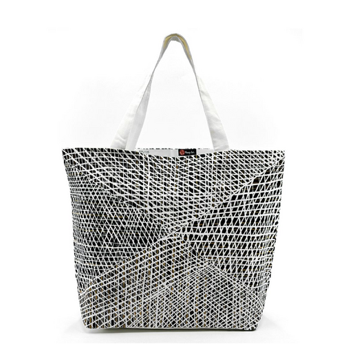 Better World Aboriginal Art Large Cotton Canvas Tote Bag - Jilamara