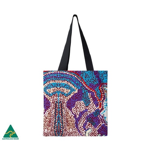 Papulankutja Aboriginal Art Cotton Tote Bag - Wati Kutjara (The Two Magic Men)
