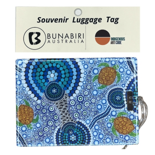 Bunabiri Aboriginal Art Hard Luggage Tag -  Colours of The Reef