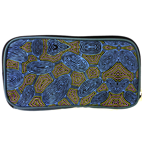 Yijan Aboriginal Art Travel Wallet - Women Travel Dreaming (Slate)