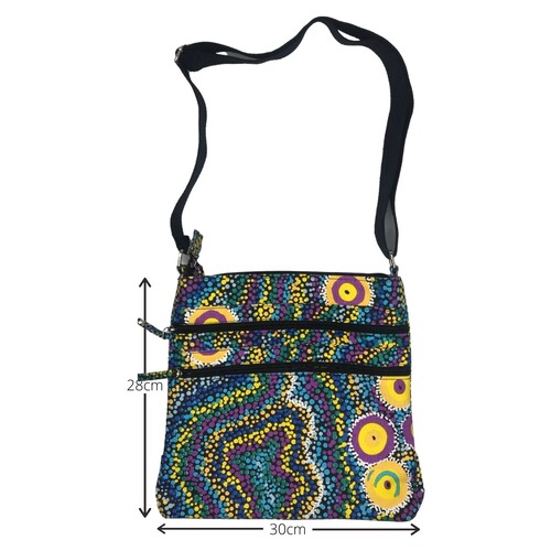 Bunabiri Dreaming Collection 3 Zip Cross-Body Enviro Bag - Seven Sisters