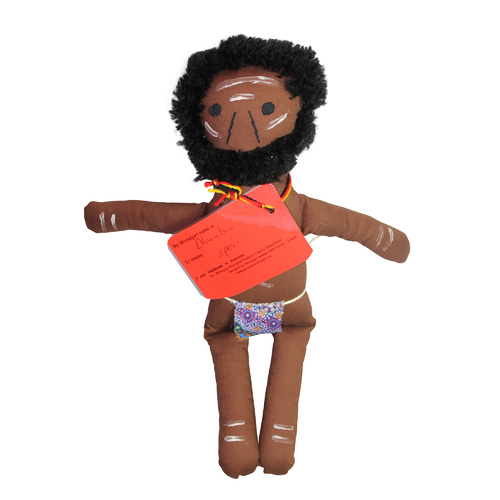 Handmade Soft-Fabric Aboriginal Doll - Aboriginal Warrior